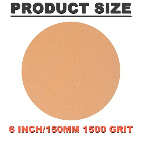 Image of 6 Inch Foam Sanding Discs: 15Pcs 1500 Grit Hook & Loop Wet Dry Performance Sand Paper for Orbital Sander, Round Sandpaper Replacement Pad for Automotive Polishing /Finishing