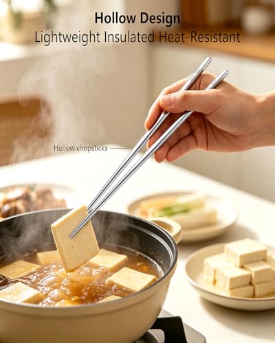 [AC] $7.49* | 10-Pair Lazycorner 304 Stainless Steel Chopsticks w/ Non-Slip Textured Tips - image 6