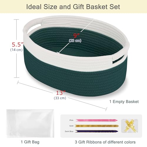 image for BOSROTY Small Woven Basket with Gift Bags and Ribbons, Empty Gift Bask