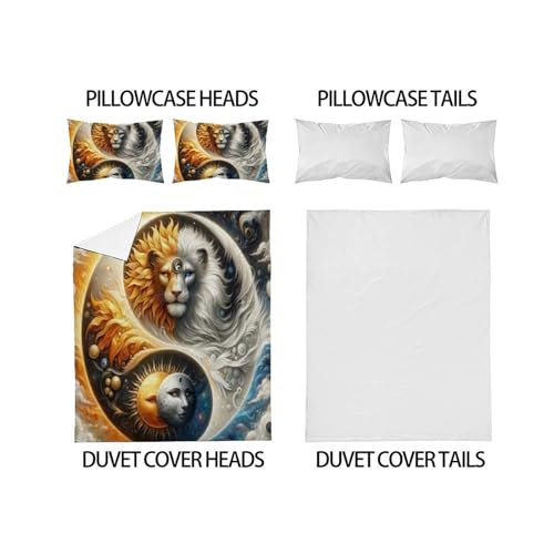 Housse de couette tigre super king 260x220 cm avec ses taies - 4