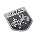 Garneck 3D Drapeau Japonais en métal Autocollant de Voiture Stickers Damier Drapeau de Voiture décalque décoration pour Toyota Honda Nissan Mazda