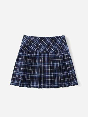 WDIRARA Pleated Skirts for Women Y2k Mini Skirt High Waist A-Line Uniform Skorts Plaid Cheer Skort