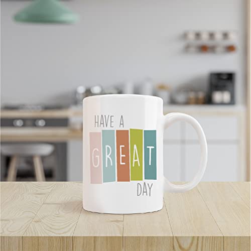 Kunlisa Inspirational Quote Have A Great Day Ceramic Mug-11Oz Coffee Milk Tea Mug Cup,Encouragement Inspirational Gifts For Women Girls Birthday #TOP1