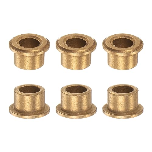 QUARKZMAN 6pcs Bride Roulement Manchon 8mm Alésage 12mm OD 10mm Longueur 2mm Bride Épaisseur Bronze Douille Auto Lubrifiant Bagues Manchon pour Industriel...