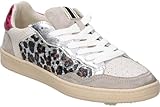 CORINA | Zapatillas Casual Mujer – Deportiva Plana en Color Plata con Detalles en Animal Print – Sneakers con Cordones – Estilosas – Cómodas y Versátiles – Modelo M5530-38