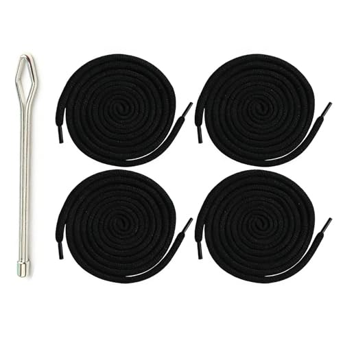4 Stück Kordel für Jogginghose,Kordel für Hoodies, Kordelzug mit Durchziehnadel Elastische Kordelband Hosenband Schnur,5mm Hose Band für Jacke Sporthose BadehoseHosenbund,Sneaker Schnürsenkel,Schwarz