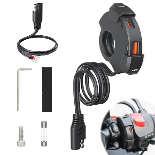 ZOYDP USB Steckdose Motorrad 12V, USB Motorrad Steckdose Wasserdicht IP65, 48W QC3.0 und PD Type-C, Dual Ladebuchse, für Motorrad, 12V-24V