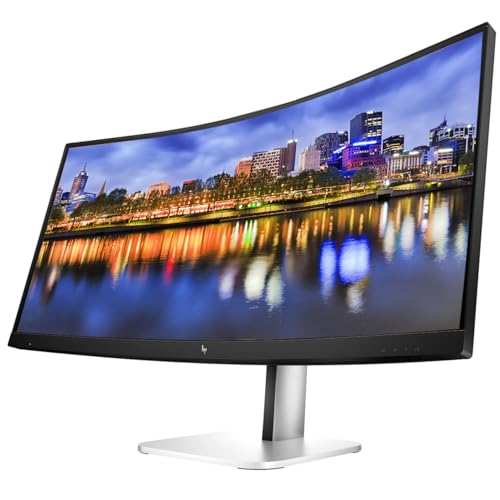 Image of HP Series 5 Pro 34-inch 534pm Curved 2K WQHD 1440P Conferencing Monitor, 2-Pack Bundle, Webcam, Mic, Speaker, Low Blue Light, HDMI, DisplayPort, USB Hub, USB-C with 100W PD, Dock, Daisy Chain