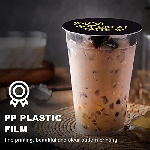 JIAWANSHUN Manual Cup Sealing Machine + Cup Sealer Film 90-105mm (3.55\"- 4\") for Boba Milk Tea Cup Sealing Machine Film