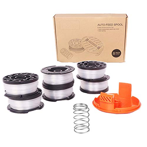 ZENUTA Bobine Fil Coupe Bordure pour Black et Decker Coupe-Bordures, Bobines De Fil Reflex Bobine, 6 Bobine de Fil Debroussailleuse avec 1 Couvercle de Bobine et 1 Ressort