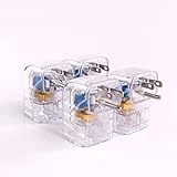 Clamper Single Surge Protector Outlet 1800 Joules, 1875W, for TV, PC, Xbox, PS5, Refrigerators and Other Appliances (Compact Wall Surge Protector), iCLAMPER Pocket Fit, 4-Pack in Clear