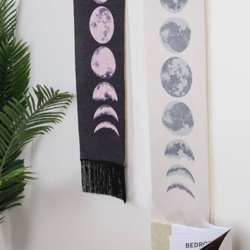 Tenture murale lune décorative en bois lot de 2 pour bureau et salon - 4