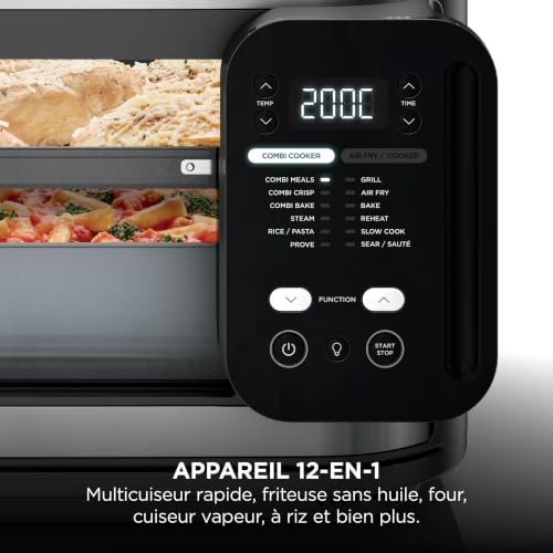 Ninja Combi 12-en-1 Multi-Cuiseur, Four & Friteuse sans huile, 12 Fonctions de Cuisson, Repas de Taille Familiale en 15 Minutes*, avec Plateau de Cuisson,Poêle et Guide de Recettes, Gris, SFP700EU. – vue 4