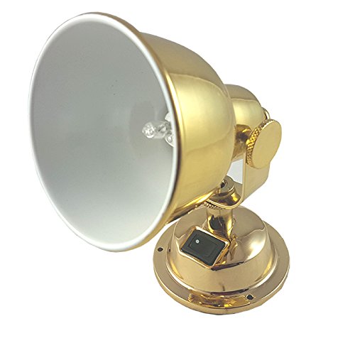 White Water 2108BH-2PK Brass Reading Berth Light with Swivel for Marine, Boats, Yachts, Bed Headboard, 3-3/8