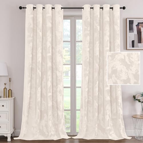 H.VERSAILTEX Velvet Floral Room Darkening Curtains (2 Pcs)