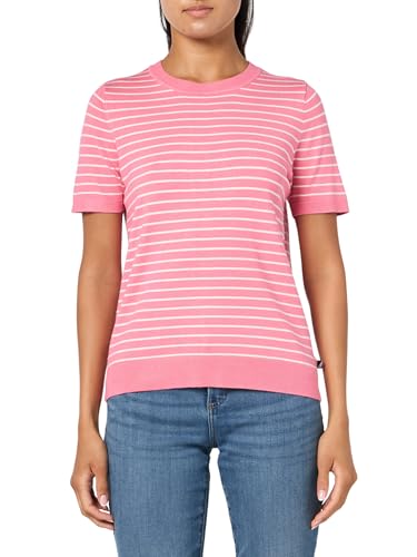 Image of Nautica Women's V Neck Stripe Short Sleeve Sweater