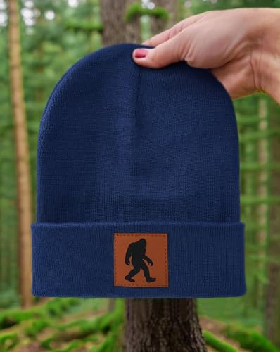 Image of Bigfoot Beanie for Men - Sasquatch Hat Winter Knit Cuffed Beanie for Women - Bigfoot Gifts for Christmas & New Year