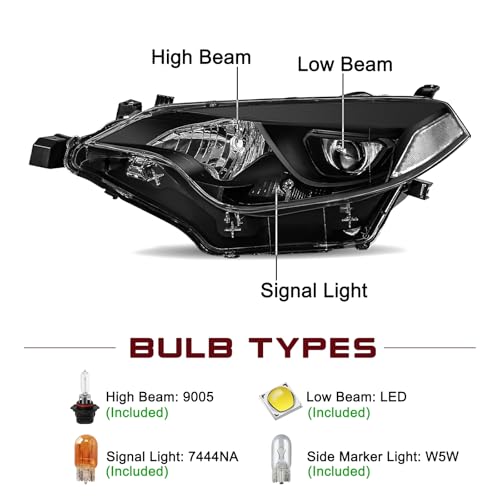 Image of JSBOYAT Headlights Assembly for 2014 2015 2016 Toyota Corolla