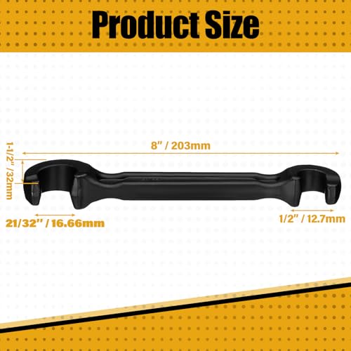 Leriton Double Ended Valve Wheel Wrench Cast Steel Hand Valve Wheels Wrench 8" Opening Closing Tool Protect Handwheels from Damage Wheel Wrench for Fire Riser Drain(1/2" and 21/32")