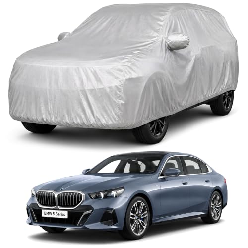 Image of Autofact Car Body Cover Compatible with BMW 5 Series | Custom Fit Car Cover | 100% Water-Resistant| Triple-Stitched Lightweight Fabric | Dustproof | Indoor & Outdoor Use | Elastic Bottom