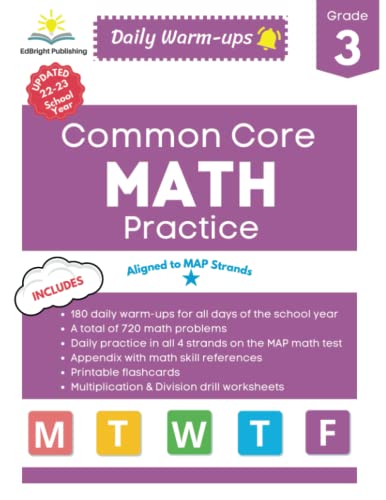 3rd Grade Common Core Math Practice - Daily Warm-ups; Standardized Test Practice in Numbers & Operations, Algebraic Thinking, Geometry, Measurement & Data (Common Core Math Daily Warm-ups)