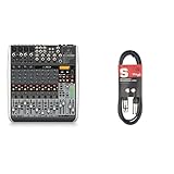 Behringer Xenyx Qx1622Usb Xenyx Mezclador Para Directo Qx-1622 Usb, 16 Puertos + Stagg Xlrf-Xlrm Smc3 Para Micrófono Estándar, Negro, 3 M