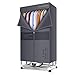 WHJ@ SéChoir Rapide, SéChoir éLectrique Portable Domestique, Armoire De SéChage, Puissance 1500 W, StéRilisation Et éLimination, Capacité Double Couche, Pliable,Bleu Marin