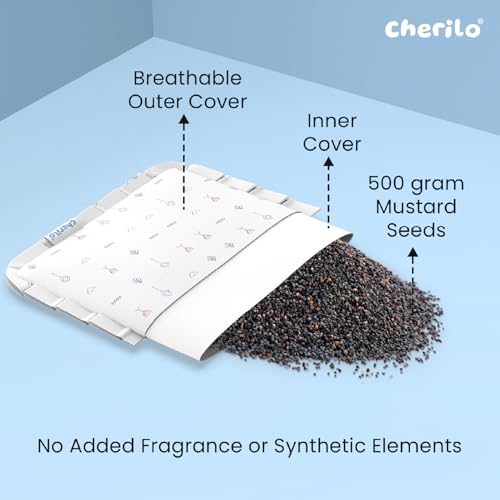 Image of Cherilo Mustard Seed Baby Comfort Cushion | Adjustable Filling | Soft Cotton Cover | 28 x 21.5 x 2 cm - White Abstract Pattern