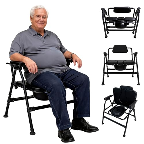 Heavy-Duty Large Bone Bedside Commode