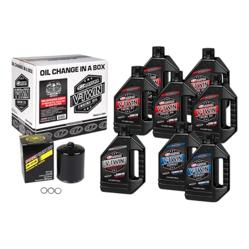 Maxima Racing Oil Complete 3-Hole Oil Change Kit for 1984-2024 Harley-Davidson Models 2017-Up Harley M8 Black Oil Filter