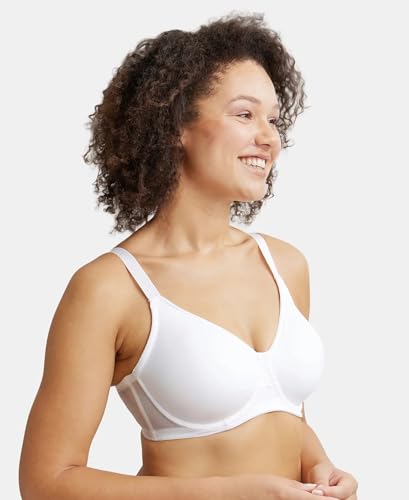 Image of Jockey 1855 Women Under-Wired Non-Padded Soft Touch Microfiber Elastane Stretch Full Coverage Minimizer Bra with Broad Wings