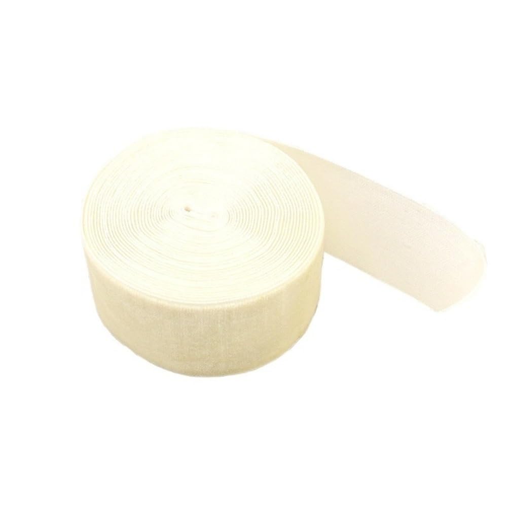 Wstążka aksamitna, Aksamitna frędzla z pojedynczą stroną, szerokość 40 mm i długość 5 metrów, poliamid, wielokolorowy(Beige)