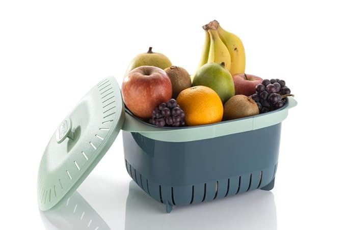 AIDROM MART Plastic Multipurpose Vegitables and Fruits Basket with Lid Fruit Vegetables Basket Home and Kitchen Multipurpose Food Storage Organizer Container Box with Lid (Plastic-Multicolor)-image-30
