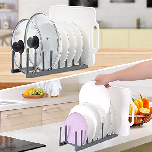 Innerneed Dish Drying Rack Plate Vertical Storage Pot Lids Holder Kitchen Organizer, 8 Slots For Plates, Cutting Boards, Bakeware, Bowls, Cups, Pp Plastic (Pack Of 4) #TOP4