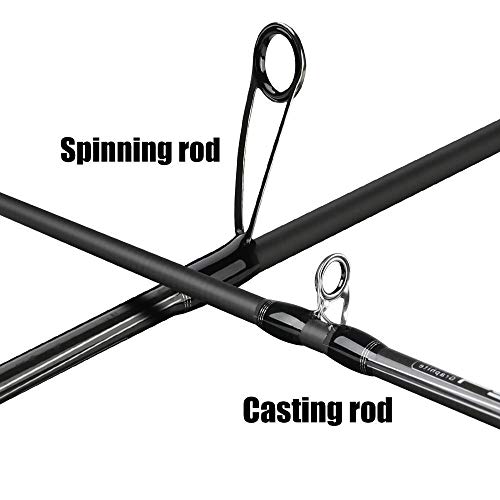 JJIAOJJ Angelrute, Angelausrüstung, Carbon, Spinnrute, 1,98 m, 2,13 m, 2,28 m, 2 Segmente, M-Power, Weitwurfköder… – Bild 6