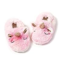 LZSYC Toddler Girls Cute Unicorn Slippers Fluffy Fuzzy Winter Warm Animal Slippers, Pink US9-10