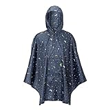 ECO CHIC Waterproof Hooded Rain Ponchos for Adults, Foldable Adult Poncho with Pocket, Lightweight Reusable Raincoat