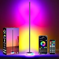 Wfiia Corner Floor Lamp - Smart RGBICW LED Corner Lamp with App & Remote Control, 16 Million DIY Colors & 68+ Scene, Music Sync, Timer Setting, Modern Floor Lamp for Bedroom, Gaming Room, Room Decor