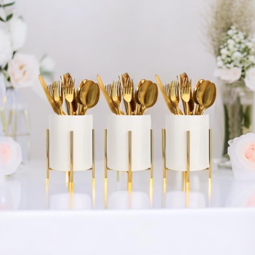 LOUIE SILNA Ceramic Kitchen Utensil Holder with a Solid Metal Frame, White Cutlery Tray Kitchen Utensil Organiser, Cutlery Basket for Organising Drawers and Worktops for All Kitchens