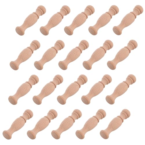 AUTSUPPL 20 Balaustres de Madera Beige para Barandillas Interiores y Decoración de Gabinetes de Vino, Diseño Clásico Romano Tallado Detallado y Combinación Libre
