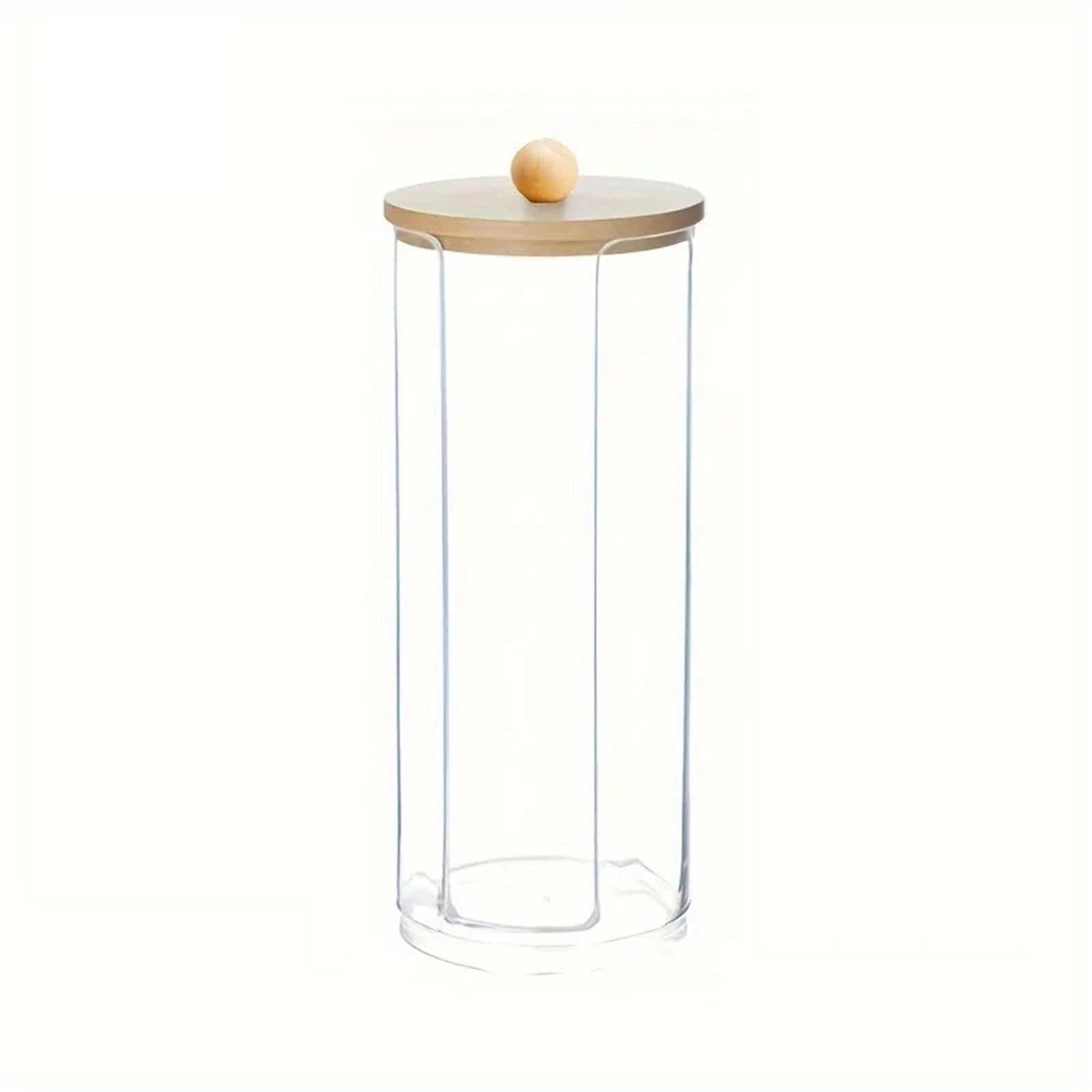 QuxetlRyz 1pc Clear Swab Holder Storage Organizer Dispenser Jars Home Organization Box for Floss Makeup Pads Powder Puffs, Beauty Cotton Buds Holder(ColorC)