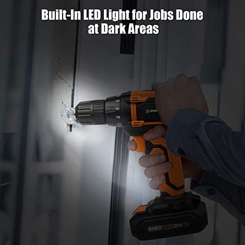 Enertwist 20V Max Cordless Drill, 3/8 Inch Power Drill Set With Lithium Ion Battery And Charger, Variable Speed, 19 Positions And 28-Pieces Drill/Driver Accessories Kit, Et-Cd-20 #TOP7