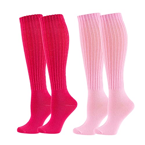 Image of Women Girls Slouchy Socks, Slouch Socks Scrunch Socks Scrunchie Socks for Spring Summer,2 Pairs