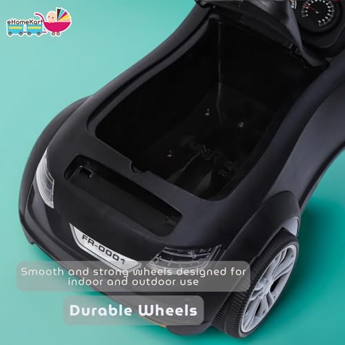 Fun Ride R8 Kids Push Ride On Push Car with Horn,Music, Light, Backrest and Under Seat Storage -1 to 3 Years Universal Wheels, Kids Indoor/Outdoor Toy Car for Boys&Girls- (Upto 20 Kg),Black - Image 8