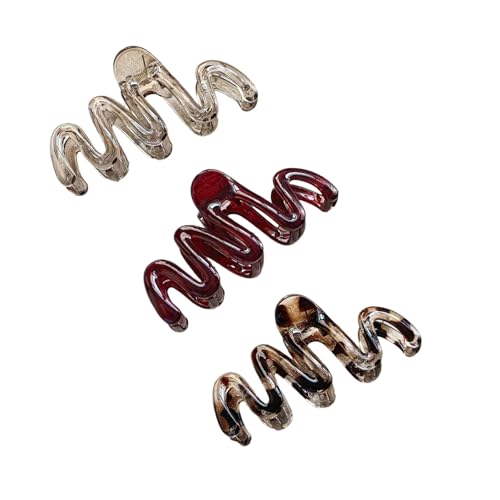 3PCSウェーブヘアクリップノンズスリップグリップ爪長い女性 アクセサリー強いホールドファッションバレットマルチカラーヘアクローパーティーのためのマルチカラーヘアクロー