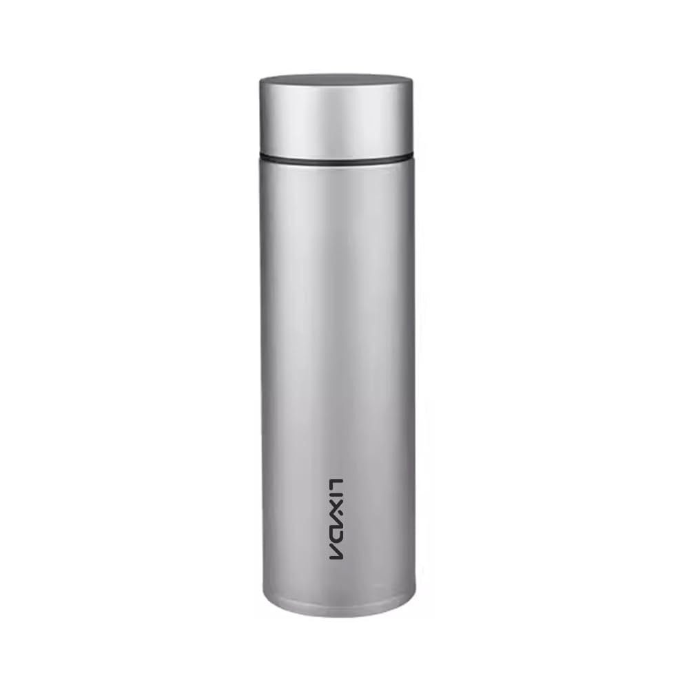 Domary Leichte, Isolierte Wasserflasche, Kleine Metall-Wasserflasche, Pure Ti, Doppelschichtig, 450 Ml, mit Teefilter für Reisen und Outdoor-Aktivitäten