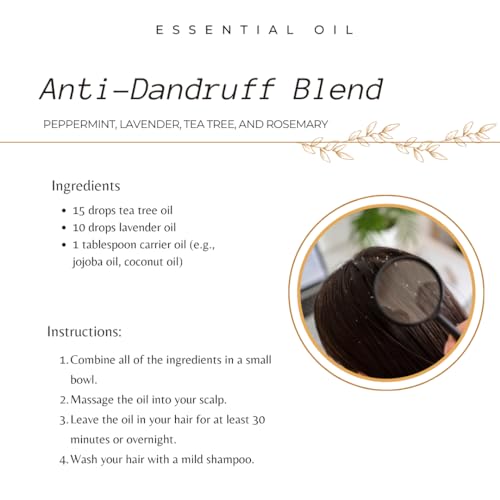 Image of Essential Oil Combo Set For Promote Hair Growth, Dandruff and Improve Hair Texture | Rosemary, Tea Tree, Lavender, Peppermint | Set Of 4- Each 15ml