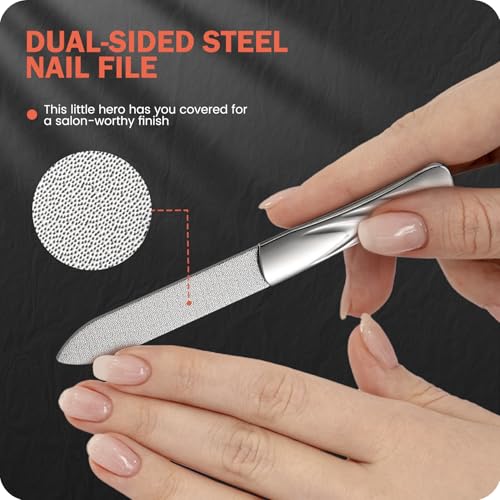 Image of BEZOX Toe Nail Clipper for Thick Nails for Seniors, Nails Clipper Set for Comfort Nail Trimming, Precision Fingernail Clippers - Black