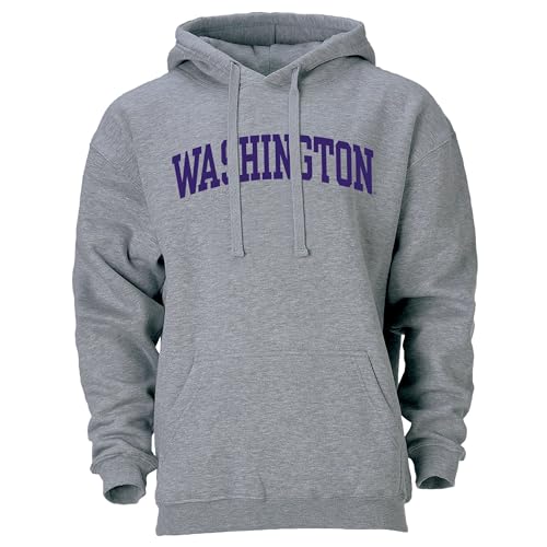 Barnesmith University of Washington UW Huskies Adult Unisex Hooded Sweatshirt Classic Charcoal Grey Small