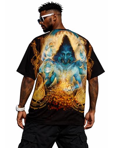 Image of STAND OUT All Over Printed Shiva, Krishna, Hanuman, Kali, Ram and Ravana, Ramayan, Bagavath Githa, Buddha Religious, Spiritual, Hindu Gods T-Shirts